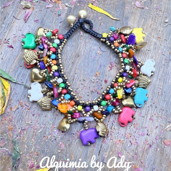 Multi color turquoise charms beaded bracelet - Picture 1 of 2